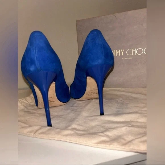 Jimmy Choo Pump in Blue Aegean Suede - Picture 2 of 7